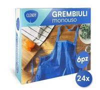 24x Bundle Clendy Grembiule Monouso Blu 6 Pezzi