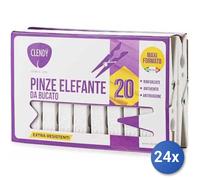 24x Bundle Clendy Mollette Elefante Per Bucato X20 Pz