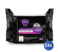 24x Bundle Clendy Salviette Struccanti X30 Viso Occhi Labbra