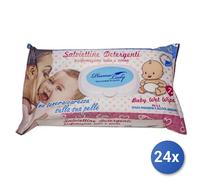 24x Bundle Piuma Lady Salviette Baby Talco/Avena X72 Con Coperchio