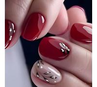 24x Chiodi Artificiali Scintillanti Ovali Corti Coperte Piene False Chiodi Bastoncini Lucidi Foglia Pressa Per Ogni Giorno