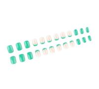 24x Chiodi Falsi Quadrati Corti Punta Francese Copertina Piena Attaccati Fiori Premere A Colori Solidi Artificiali