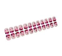 24x Cortometraggi Quadrati Artificiali Chiodi Punti Per Cuore Falso Punta Francese Premere