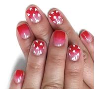 24x False Nails Short Square Press Press On Heart Artificial Coperture Complete In Attesa Per Le Donne