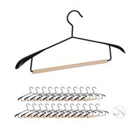 24x grucce appendiabiti in metallo stampelle set per giacche pantaloni nero