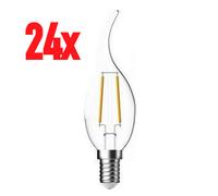 24x LED Filamento Colpo di Vento Candela 1,2W=15W E14 Chiaro Bianco Caldo 2700K [EEK: E]