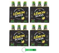 24x Lemonsoda L'Originale Limonata Italiana - Bevanda Analcolica Gassata con Limoni Siciliani - Bottiglia Vetro 20cl + Portachiavi Beni Culinari in Omaggio
