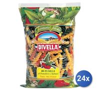 24x Multipack Divella Semola 40 Fusilli Tricolore Gr 500