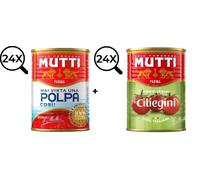 24x Mutti Polpa di Pomodoro Tritata 400g + 24x Mutti Pomodorini Ciliegini 400g