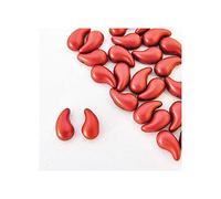 24x Perle di vetro Zoliduo ceco a 2 fori, Versione rossa metallica, sinistra 5 x 8 mm (ZoliDuo Czech 2-hole glass beads metallic red, left version)