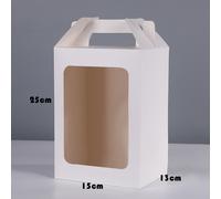 24x Scatole Cartone Confezione Regalo Bomboniera con Manico E finestra Bianco