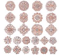 24x spille con strass in lega di cristallo fiorito per cravatta fai da te