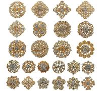 24x spille con strass in lega di cristallo fiorito per cravatta fai da te