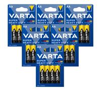 24x Varta Batterie AA 1.5V Zinco-Carbone Superlife Super Heavy Duty LR6