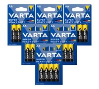 24x Varta Batterie AA 1.5V Zinco-Carbone Superlife Super Heavy Duty LR6