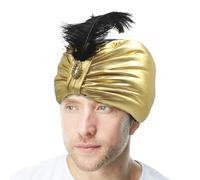 24x17cm Aladdin Turbante Cappello, Indiano Sultano Turbante Cappelli, Aladdin Sultan Hat, Cappello Principe Arabo, Vintage Sultano Copricapo Aladino, Caratteristica Capo Wraps Ge-nie Costume per
