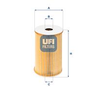 25.029.00 UFI Filtro olio per SEAT,SKODA,VW