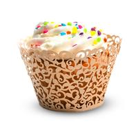 25-100pcs Filigrana Vite Cupcake Torta Avvolgi Casi Muffin Dolci Natale Festa