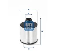 25.139.00 UFI Filtro olio per FIAT,OPEL,PEUGEOT
