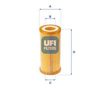 25.153.00 UFI Filtro olio per AUDI,CUPRA,PORSCHE,SEAT,SKODA,VW