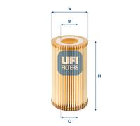 UFI Filters, Filtro Olio 25.159.00, Filtro Olio per Ricambio, Adatto a Auto, Applicabile su Diversi Modelli Dodge, Infiniti, Jeep, Land Rover, Mercedes Benz