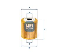 UFI Filters, Filtro Olio 25.216.00, Filtro Olio per Ricambio, Adatto a Auto, Applicabile su Diversi Modelli Citroen, DS Automobiles, Ford, Opel, Peugeot, Toyota e Vauxhall