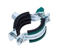 25-28 mm Morsetto per tubi, staffa in metallo con di chiusura rapida, morsetto a due viti con rivestimento in gomma, M8 parete montare, per tubi in acciaio, rame, ghisa e plastica (4 pezi)