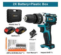 25 + 3 Torque Trapano a Percussione Cacciavite Elettrico Cordless Trapano a Perc