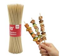 [25,4 cm - 100 pezzi] spiedini in legno di bambù per grigliare, shish cabob, frutta, antipasti e cocktail