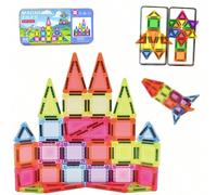 25/40/78 pezzi Set di giocattoli con blocchi magnetici mini, in scatola di latta per un facile trasporto, colori brillanti e design interessante, pratico per giocare e conservare, adatto come regalo p