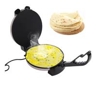 25.4cm Elettrico Roti Maker, 1200W Doppia Side Tortilla Press con Superficie Antiaderente, Controllo Regolabile di Temperatura, Ideale per Chapati e Frittelle, Comodo Elettrodomestico da Cucina Nero
