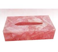 25.4cm x 12.7cm Quarzo Rosa Tessuto Scatola/Rosa Porta Tovaglioli Handmade