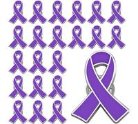 25/50/100/200 pezzi viola consapevolezza nastro pin risvolto per il morbo di Alzheimer contro la violenza domestica malattia consapevolezza nastro viola smalto spilla distintivo bulk