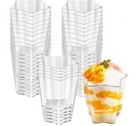 25/50/100 pezzi Bicchierini di plastica da 70 ml per dessert a forma di pentagramma, coppette trasparenti riutilizzabili per dessert, budini, mousse, adatte per feste (5 x 6,1 cm) 25 pezzi,50 pezzi,10