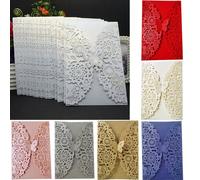 25/50 pezzi Biglietti d'invito a forma di farfalla per matrimoni, feste di compleanno, quinceanera, battesimi e altre occasioni, decorazione per la festa (senza biglietti interni e buste) Bianco,rosso