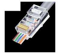 25/50 pz Pass Through Connettore di Rete Non Schermato 8P8C Modulare Pass Through Spina Compatibile Con Cavi Ethernet (Color : 50 Pcs)