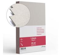 25 A3 Cartone Grigio 1,5mm di spessore - formato 42x29,7cm - Per rilegatura A3 da 925gsm/m2 - Cartone pressato, pietra per Bricolage e Artigianato - Scrapbooking