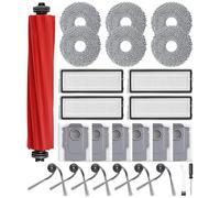 25 accessori per robot aspirapolvere Roborock QV 35A/Roborock QV 35S, 1 spazzola principale, 6 sacchetti per la polvere, 6 tamponi tergicristalli, 4 filtri HEPA, 6 spazzola laterale, 1 accessorio per