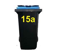 25 adesivi gialli con numeri e lettere, 10 cm, autoadesivi, resistenti alle intemperie e ai raggi UV, 0 - 9 + a-e - ideale per numero civico, bidone della spazzatura, cartelli e esterni