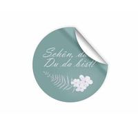 25 adesivi SCHÖN DASS DU DA BIST etichette per bomboniere per matrimonio, battesimo, compleanno, anniversario (4,5 cm rotondo)