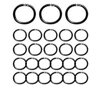 25 anelli neri per tenda da doccia, a forma di C, ganci per tende, diametro interno 40 mm, adatti per bagno, camera da letto, balcone