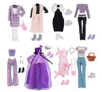 25 Bambole Abbigliamento e Accessori, Compatibile con Barbie, 1 Abito da Sera, 1 Set Moda, 1 Vestito con Paillettes, 1 Balletto 1 Vestito Maglione, 2 Abiti, 5 Borse, 8 Scarpe, 1 Corona, 3 Accessori