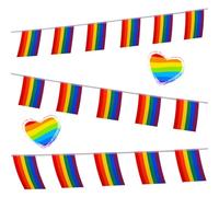 25 bandierine per orgoglio del Gay Pride, LGBTQ, arcobaleno, per decorazioni di Pride, Mese dell'orgoglio, feste, ristoranti, decorazioni da giardino, 6,9 m
