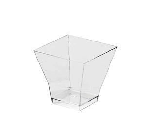 25 Bicchierini monoporzione quadrati Pagoda 120cc trasparenti