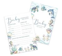 25 biglietti di previsione per bambini, per baby shower, giochi per feste (animali dell'oceano)