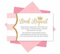 25 Book Request Baby Shower Guest Book Alternative - Princess Baby Shower Invito Inserti, Libri Per Baby Shower Richiesta Carte, Porta Un Libro Invece Di Una Carta, Baby Shower Book Richiesta Per Ragazze