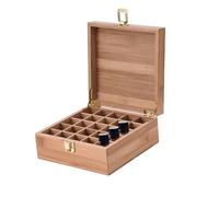25 Bottiglie Organizzatore Di Aromaterapia- Box Di Stoccaggio Essenziale Multiuso 18x18x8cm | Porta Della Custodia 'olio Di Legno | Scatola Di Organizzatore Di Stoccaggio Facile Da Trasportare | P