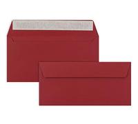 25 Buste DIN lunghe - rosso scuro - 110 g/m² - 11 x 22 cm - molto stabili nella forma - adesive - marchio di qualità: FarbenFroh di GUSTAV NEUSER