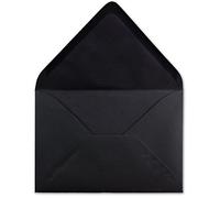25 buste per lettere, formato DIN C6, 11,4 x 16,2 cm, 120 g/m², con incollaggio a umido, per inviti del vostro agente Glüxx, colore nero