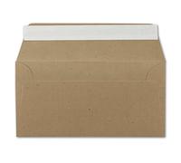 25 buste per lettere, formato DIN lungo, in carta kraft, marrone, 11 x 22 cm, 120 g/m², con chiusura adesiva, per battesimo e inviti del vostro agente Glüxx